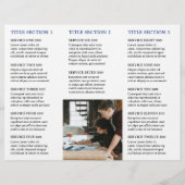 Simple Blue Monogram Modern Broschüre (Rückseite)