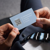 Simple Blue Monogram QR Code | Connect with Me Visitenkarte