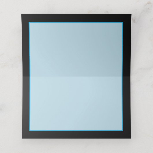 Simple Blue Neon Platzkarten (Innenseite Aufgefaltet)