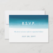 Simple Blue Ombre Bar Mitzvah Mahlzeiten Optionen  RSVP Karte (Rückseite)