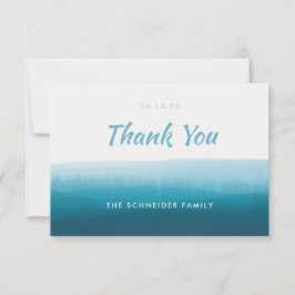 Simple Blue Ombre Flat Dankeskarte