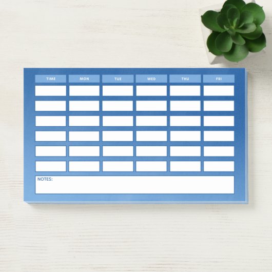 Simple Blue Ombre Weekly School Schedule Post-it Klebezettel (Büro)