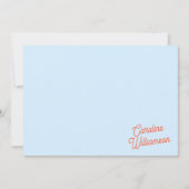 Simple Blue Orange Script Personalized Stationery Mitteilungskarte (Vorderseite)