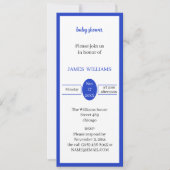 Simple Blue Personalisiert Baby Dusche Einladung (Vorderseite)