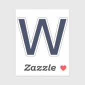 Simple Blue Personalisiert Initial Aufkleber (Blatt)