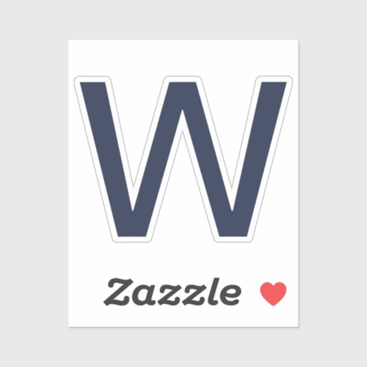 Simple Blue Personalisiert Initial Aufkleber (Blatt)