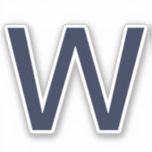 Simple Blue Personalisiert Initial Aufkleber (Vorderseite)