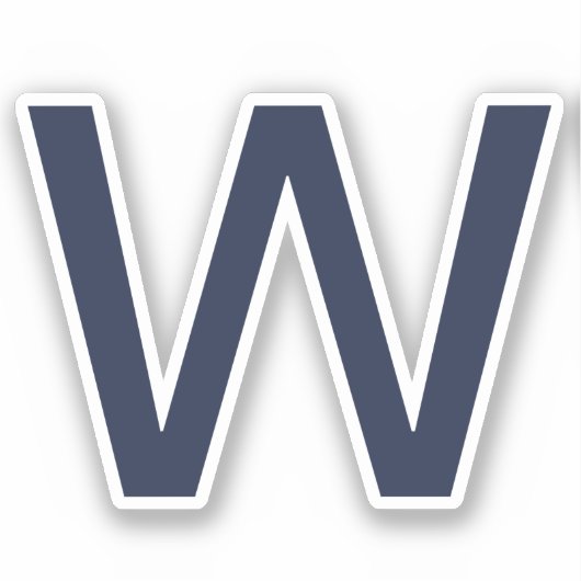 Simple Blue Personalisiert Initial Aufkleber (Vorderseite)