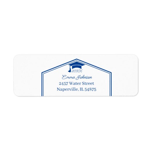 Simple Blue Personalisiert Rücksendeadresse (Vorne)