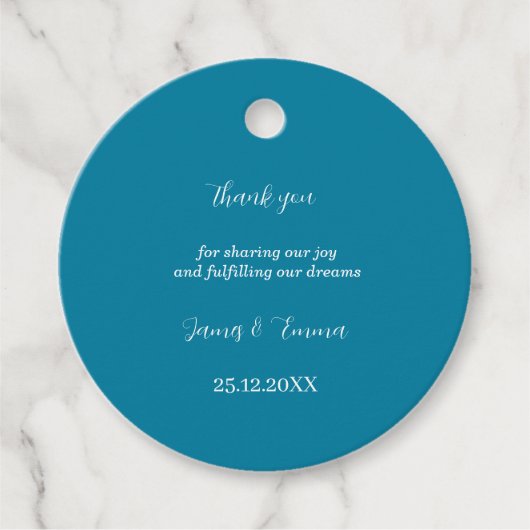 Simple Blue Personalisiert Wedding Geschenkanhänger (Vorderseite)