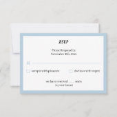 Simple Blue Personalisiert Wedding RSVP Karte (Vorderseite)