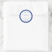 Simple Blue Personalisiert Wedding Runder Aufkleber (Tasche)