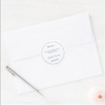 Simple Blue Personalisiert Wedding Runder Aufkleber<br><div class="desc">Personalisierter Hochzeitsticker mit blauer Farbe,  Sie können den Namen und das Datum des Ehepaares ändern,  und Ihre Nachricht für den Gast,  klicken Sie bitte auf den Link "Personalisierung".</div>