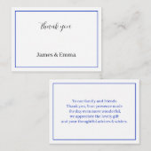 Simple Blue Personalisiert Wedding Vielen Dank Mitteilungskarte (Vorne/Hinten)