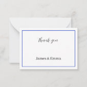 Simple Blue Personalisiert Wedding Vielen Dank Mitteilungskarte (Vorderseite)