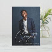 Simple Blue Photo 2026 Graduation Announcement (Stehend Vorderseite)