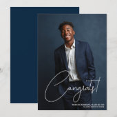 Simple Blue Photo 2026 Graduation Announcement (Vorne/Hinten)