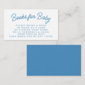 Simple Blue Playful Book Request Baby Dusche Begleitkarte (Vorne/Hinten)