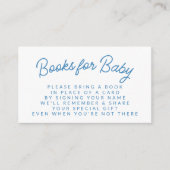 Simple Blue Playful Book Request Baby Dusche Begleitkarte (Vorderseite)