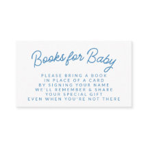 Simple Blue Playful Book Request Baby Dusche