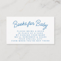 Simple Blue Playful Book Request Baby Dusche