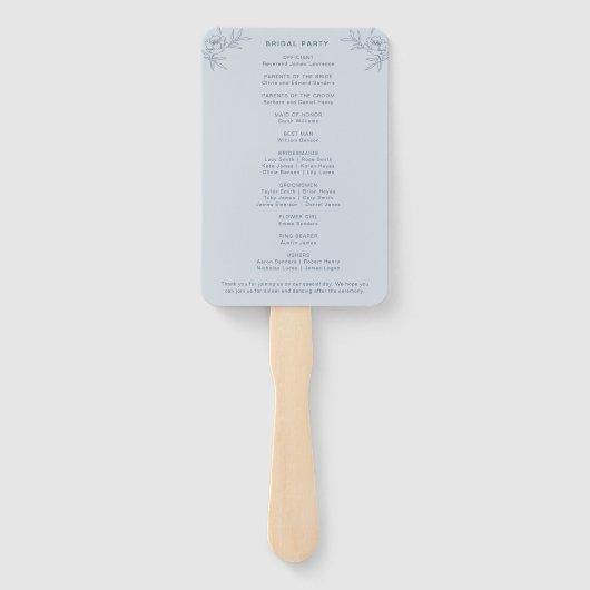 Simple Blue Program Hand Fan Fächer (Rückseite)