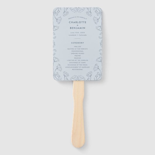 Simple Blue Program Hand Fan Fächer (Vorderseite)