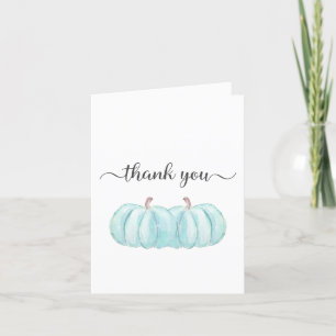 Simple Blue Pumpkin Twin Baby Boys Dusche Dankeskarte