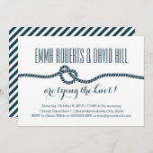 Simple Blue Rope Knot Wedding Einladungen (Vorne/Hinten)