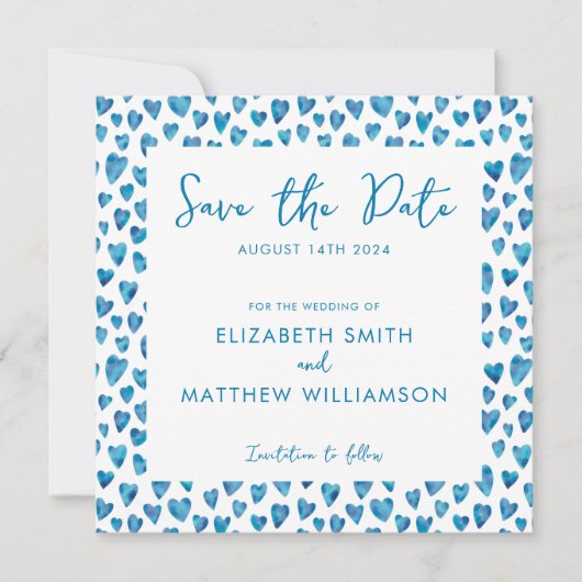 Simple Blue Save the Date Wedding (Vorderseite)