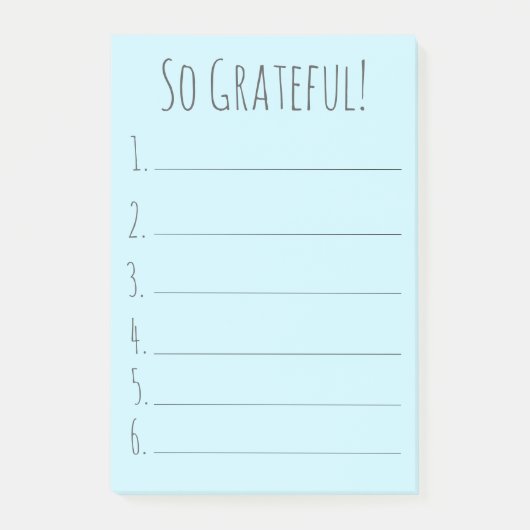 Simple Blue So Dankbarkeit Typografy Dankesliste Post-it Klebezettel (Vorderseite)