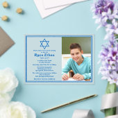 Simple Blue Star von David Foto Bar Mitzvah Acryleinladungen (In Situ (Hochzeit))