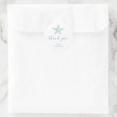 Simple Blue Starfish Babydusche Danke, dass Sie da Runder Aufkleber (Tasche)