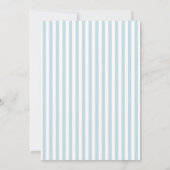 Simple Blue Stripes Baptism Invitation for Boy Einladung (Rückseite)