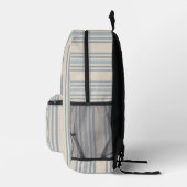 Simple Blue Stripes with Monogrammed Initial Bedruckter Rucksack (Rechts)
