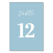Simple Blue Table Numbers Sign Tischnummer (Vorderseite)