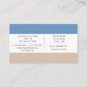 Simple Blue Tan Psychotherapeut Business Card Visitenkarte (Rückseite)