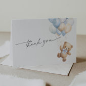 Simple Blue Teddy Bear Baby Boy Dusche Dankeskarte