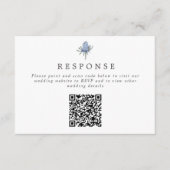 Simple Blue Thistle QR Code Wedding Website/UAWG Begleitkarte (Vorderseite)