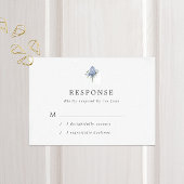 Simple Blue Thistle Wedding RSVP Karte