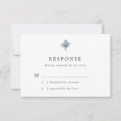 Simple Blue Thistle Wedding RSVP Karte (Vorderseite)