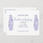 Simple Blue Trees Save the Date Postcard Einladungspostkarte (Vorne/Hinten)