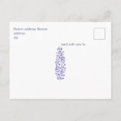 Simple Blue Trees Save the Date Postcard Einladungspostkarte (Rückseite)