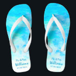 Simple Blue Unisex Bride Groom Sandals Wedding Badesandalen<br><div class="desc">Dieses schlichte und dennoch stilvolle Paar blaue Flip Flops ist ideal für Braut und Bräutigam zum Tragen am Hochzeitstag, Bachelor/Junggeselinnen-Abschied, Flitterwochen oder anderen Feiern. Strich Anpassen Sie es mit Ihrer Formulierung durch die Vorlagenfelder. Wenn Sie gewollt haben, um den Stil, die Farbe oder die Textplatzierung des Schriftartes zu ändern, klicken...</div>