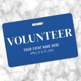 Simple Blue Volunteer Ausweis