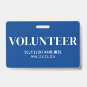 Simple Blue Volunteer Ausweis (Vorderseite)
