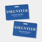 Simple Blue Volunteer Ausweis (Vorder- & Rückseite)