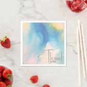 Simple Blue Watercolor Gradient Danke Napkins Serviette (Beispiel)