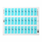 simple blue whi watercolor lines add your monogram (Vorne)