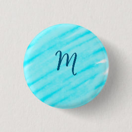 simple blue whi watercolor lines add your monogram button